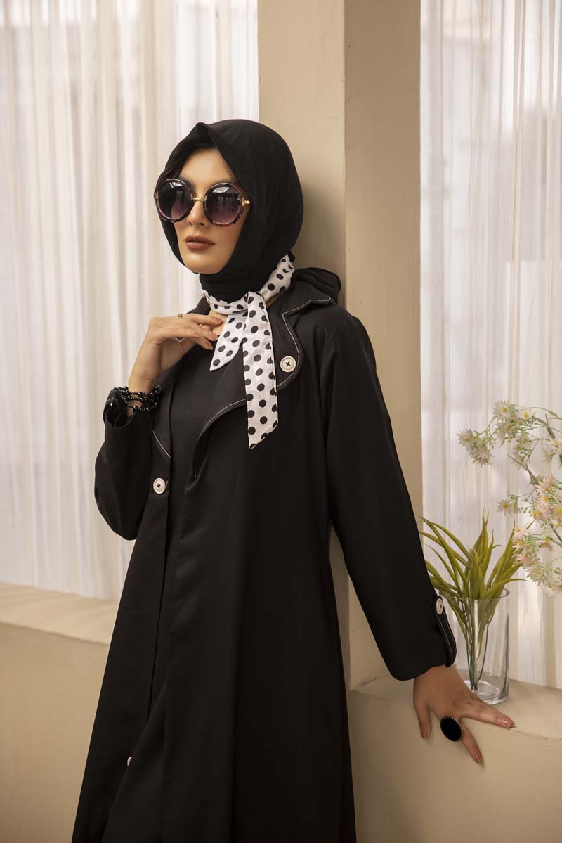 YEZWE Modest Wear Black Embroidered Co-ord Set Comfortable Modest Kurta Set | Pre-Booking