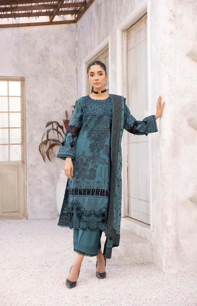 2396 Cobalt (Blue) Square Ghera Gown outfit set