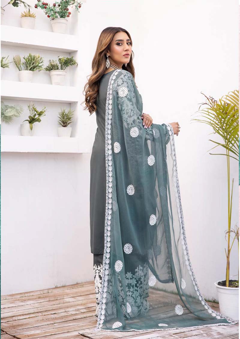 Madame Pret Embroidered Linen 3 Piece Suit 7033