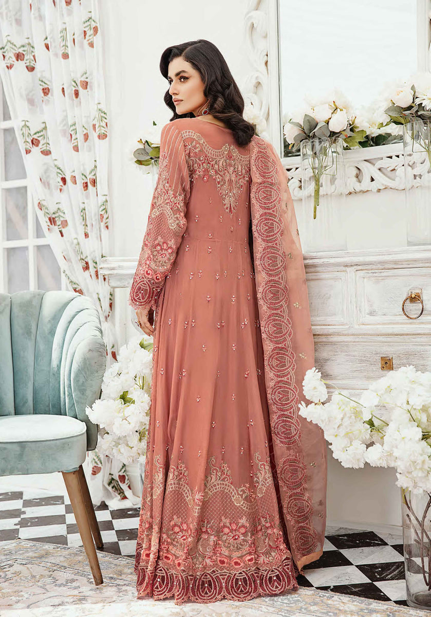 Ivana Diamante Detailed Designer Long Chiffon Gown H715