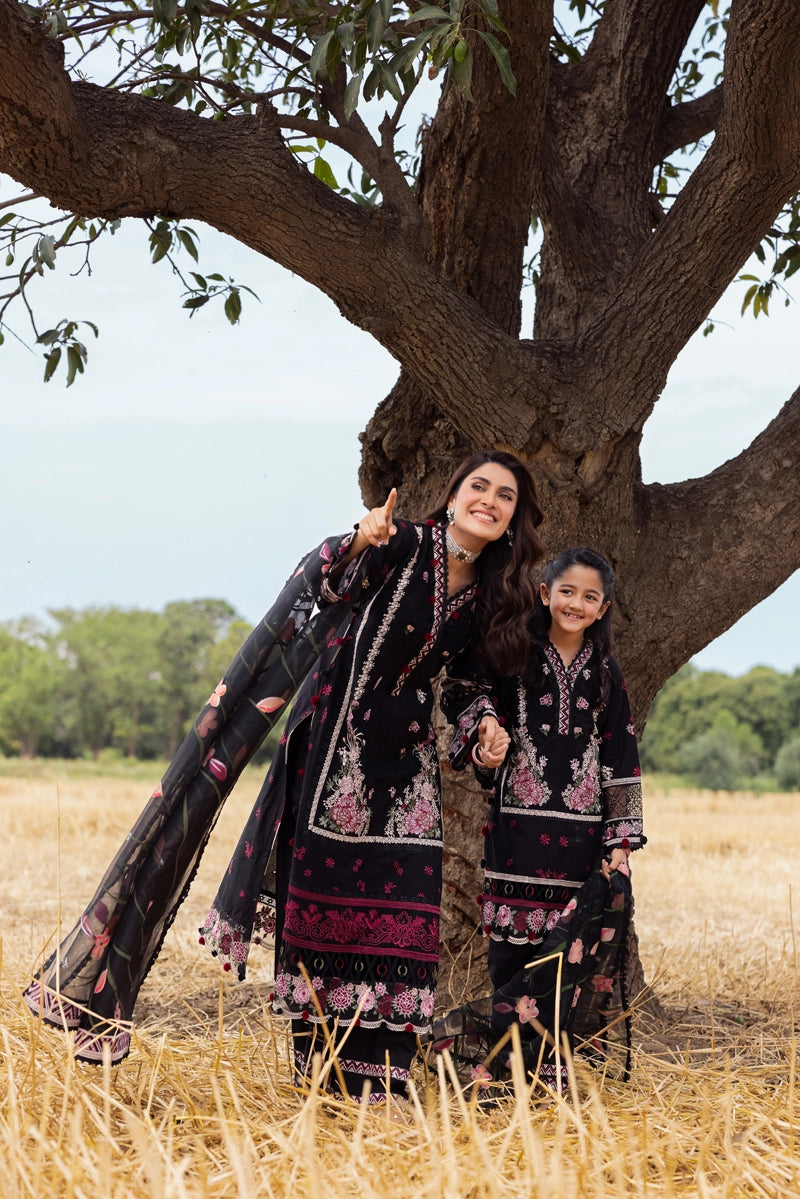 Ayeza khan Heer Mummy & Me Girls Chikan Embroidered Eid Outfit AL1028K