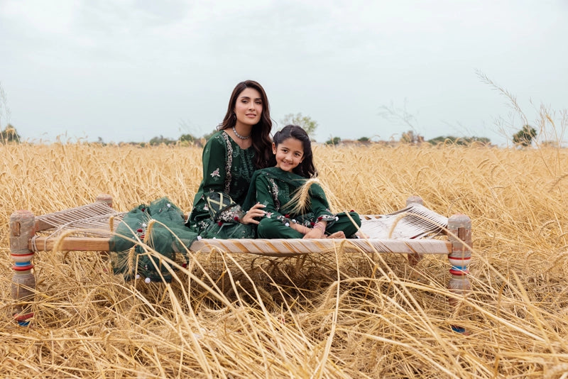 Ayeza Khan Heer Mummy & Me Ladies Chikan Embroidered Eid Outfit AL1030