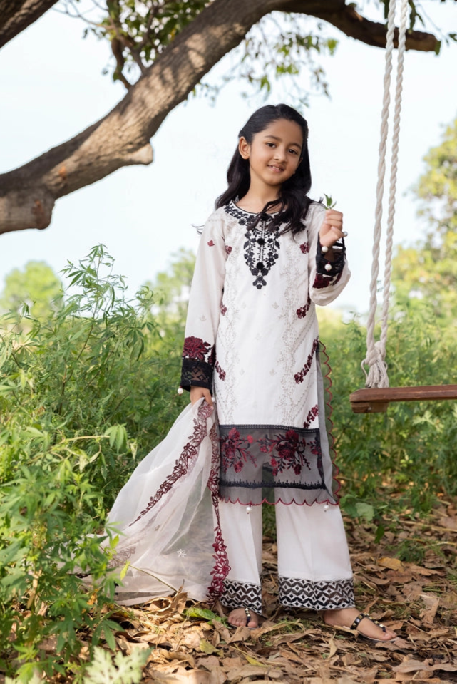 Ayeza khan Heer Mummy & Me Girls Chikan Embroidered Eid Outfit AL1029K