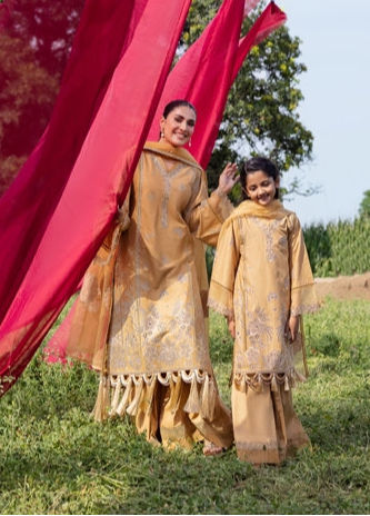 Ayeza Khan Heer Mummy & Me Ladies Chikan Embroidered Eid Outfit AL1027