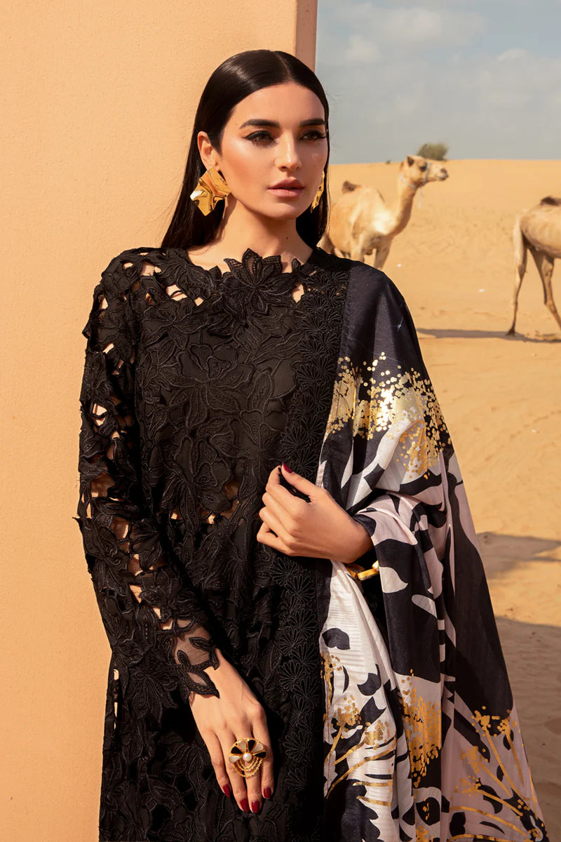 Rang Rasiya Alaya Inspired Embroidered Black 3 Piece Outfit - Desi Posh