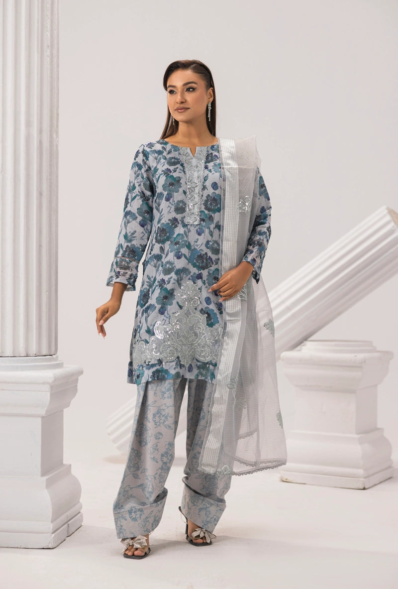 Sehar Eid Silk Monal Pakistani Suit With Farshi Salwar DG53