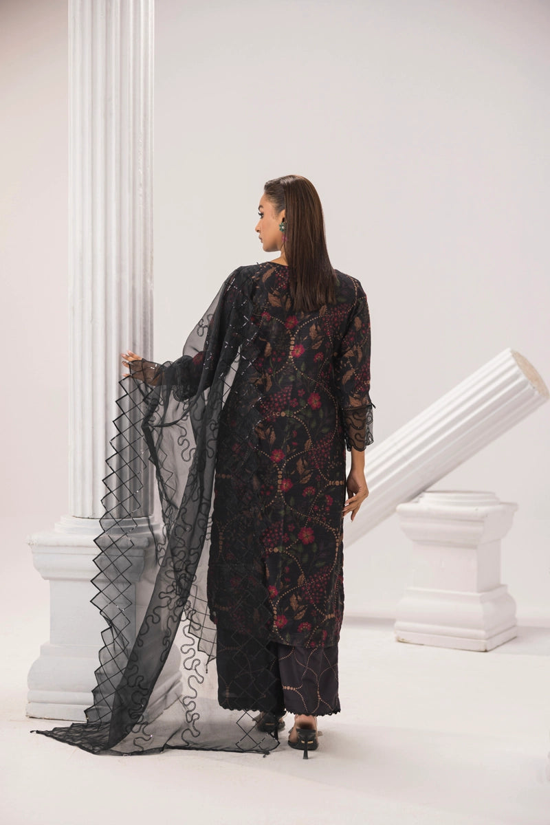 Sehar Eid Silk Monal Pakistani Suit With Palazzo Trousers DG51 - Desi Posh