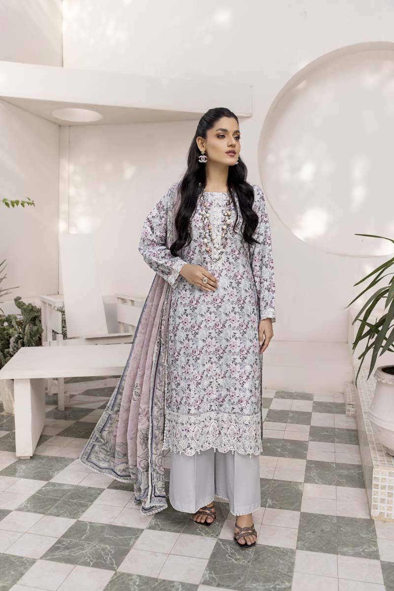 Sehar Floral Summer Lawn Suit With Digital Print Dupatta PK04 - Desi Posh