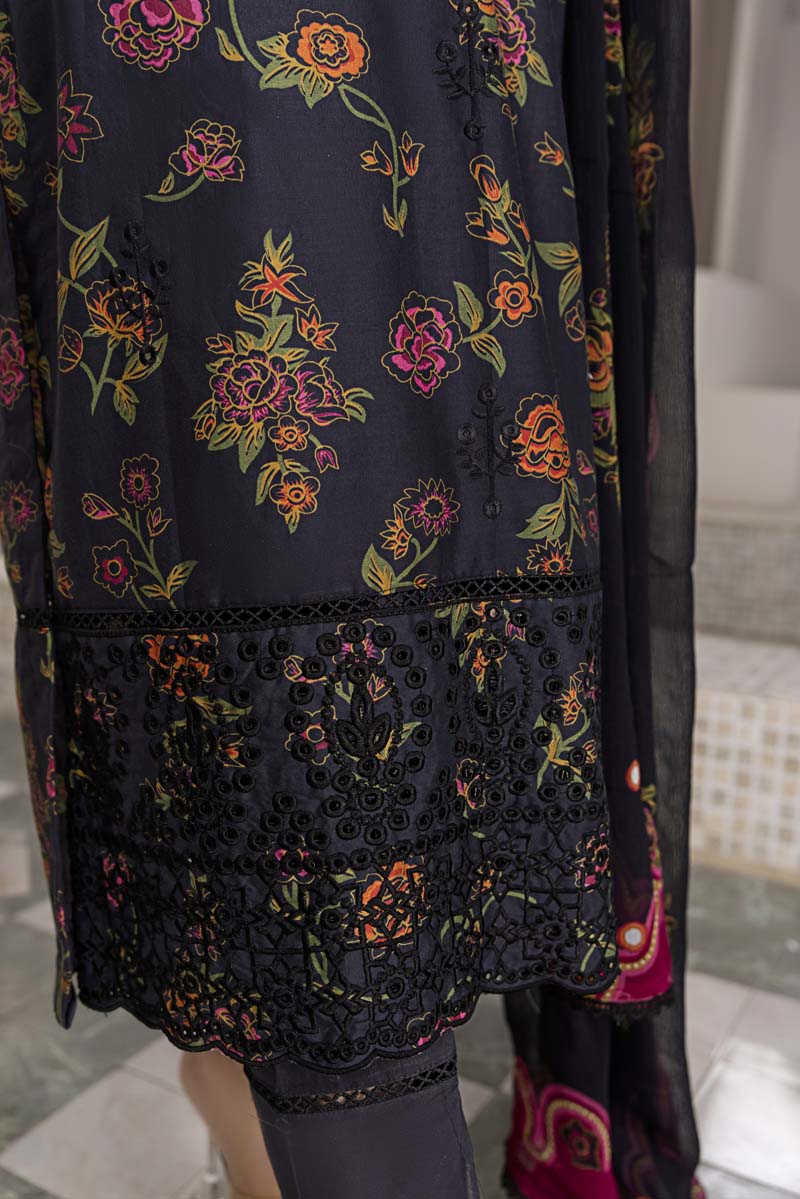 Sehar Floral Summer Lawn Suit With Digital Print Net Dupatta PK33 - Desi Posh