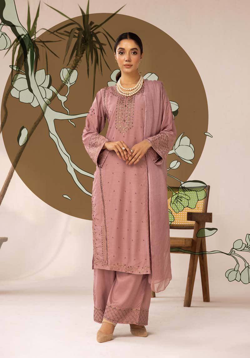 Soraya 3 Piece Long Kameez Embroidered Palazzo Suit 917 Desi Posh