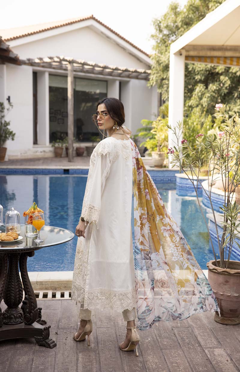 Ivana Luxury Cream Chikan Kari Desi Eid Outfit SIG05 - Desi Posh