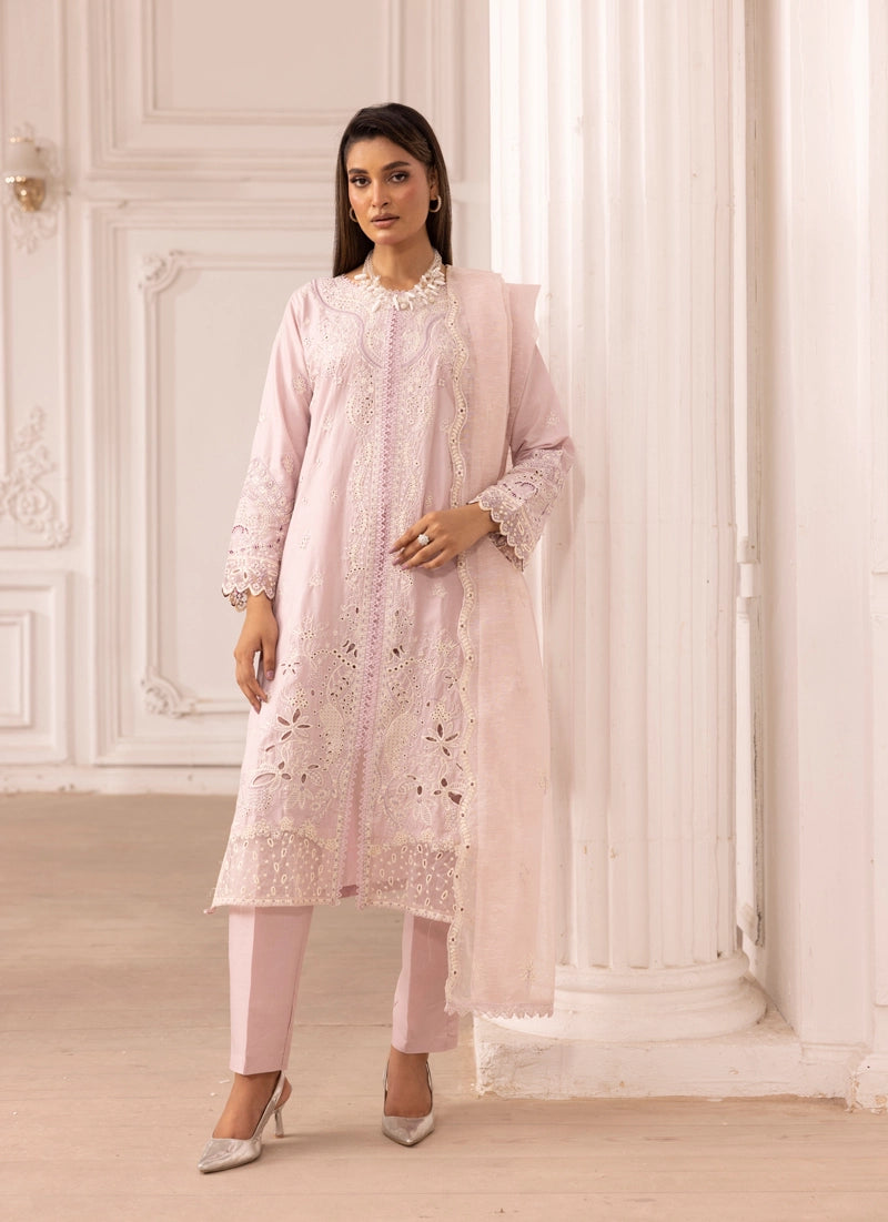 Qalamkar Sahil Inspired Mummy & Me Ladies 3 Piece Outfit FK10 Pink