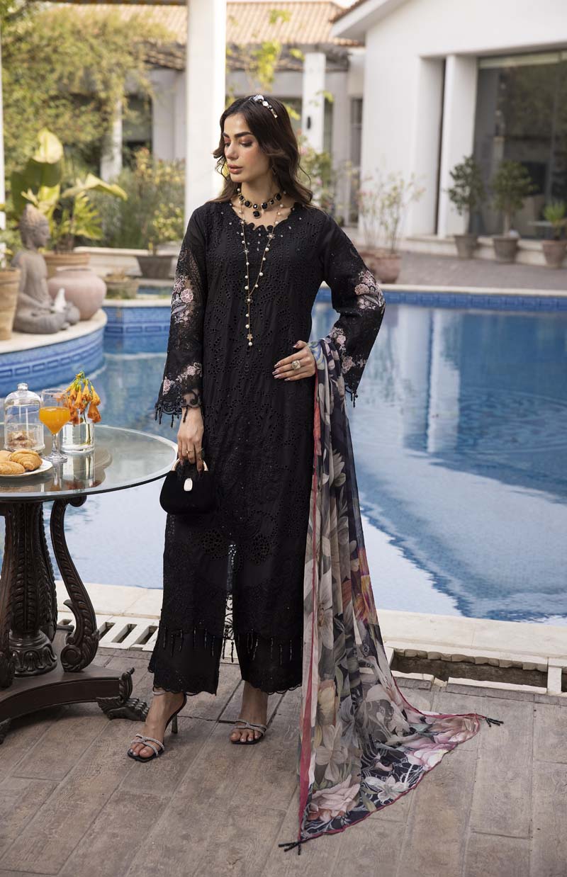 Ivana Luxury Black Chikan Kari Desi Eid Outfit SIG04 - Desi Posh