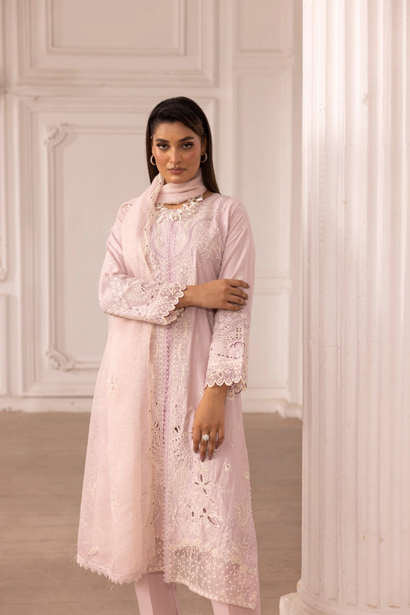 Qalamkar Sahil Inspired Mummy & Me Ladies 3 Piece Outfit FK10 Pink