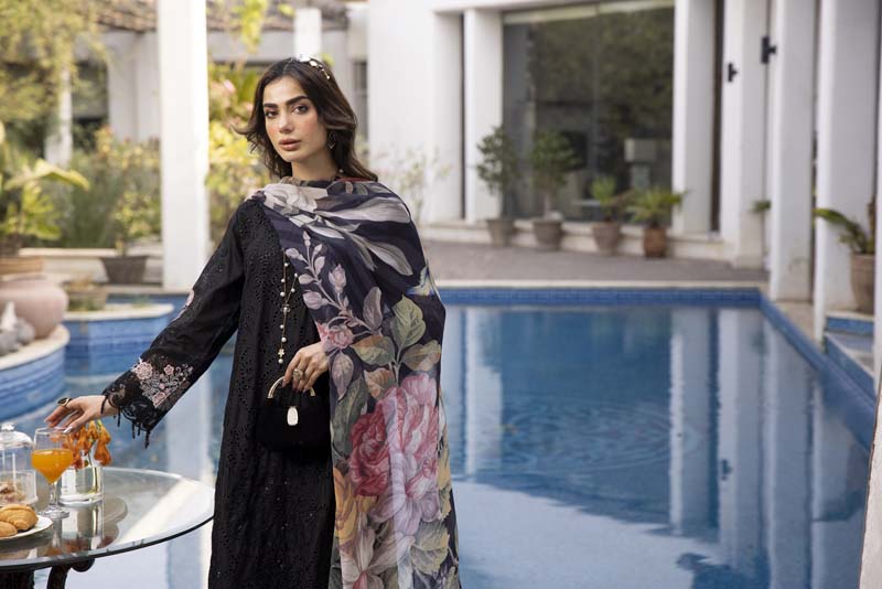 Ivana Luxury Black Chikan Kari Desi Eid Outfit SIG04 - Desi Posh