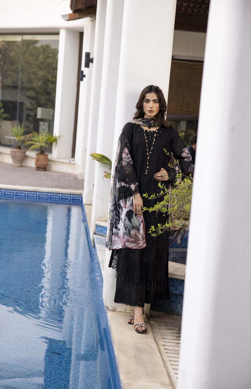 Ivana Luxury Black Chikan Kari Desi Eid Outfit SIG04 - Desi Posh