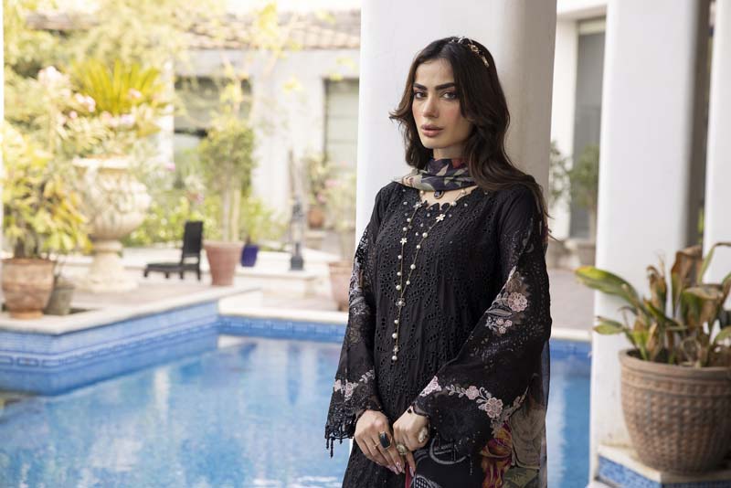 Ivana Luxury Black Chikan Kari Desi Eid Outfit SIG04 - Desi Posh