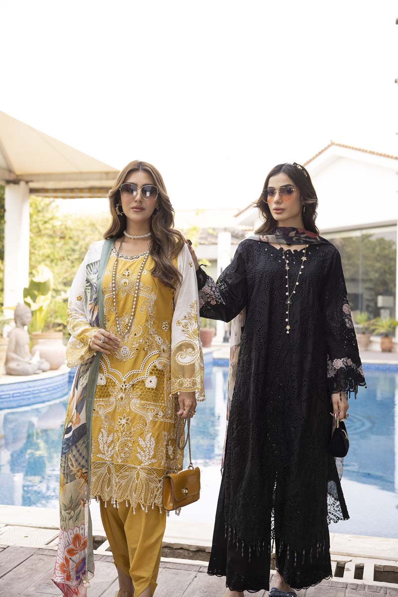 Ivana Luxury Mustard Chikan Kari Tulip Salwar Eid Outfit SIG01 - Desi Posh