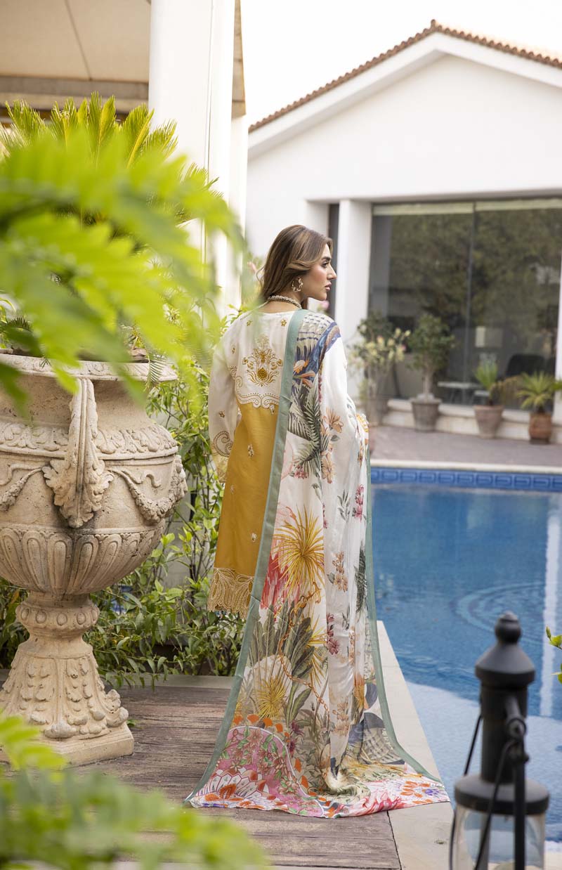 Ivana Luxury Mustard Chikan Kari Tulip Salwar Eid Outfit SIG01 - Desi Posh