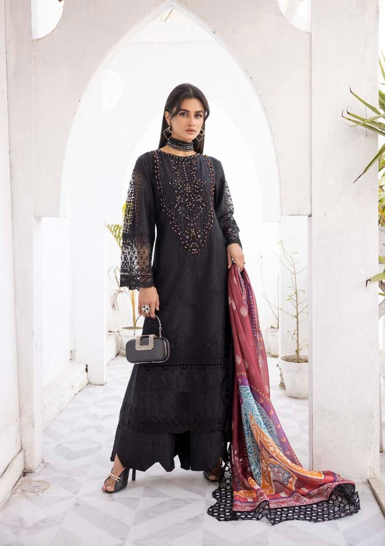 Ivana Luxury Black Chikan Kari Desi Eid Outfit SCI06 - Desi Posh