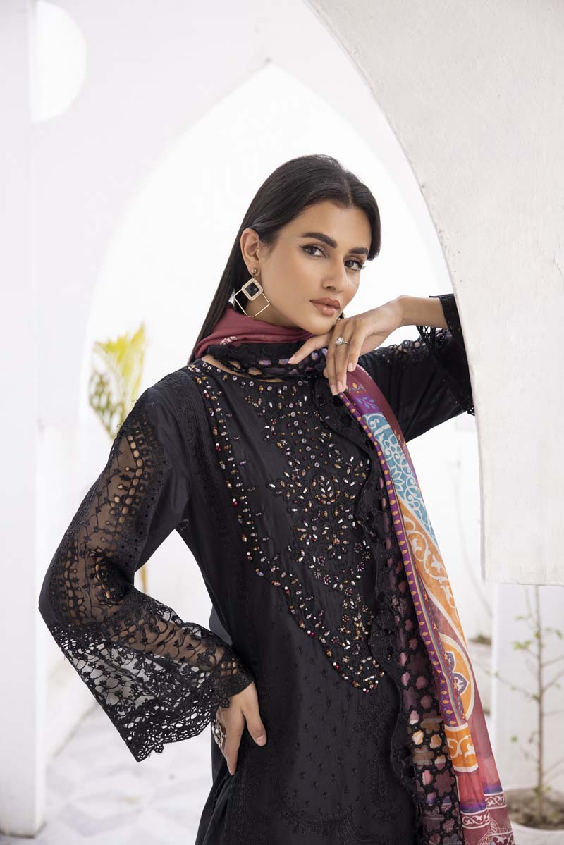 Ivana Luxury Black Chikan Kari Desi Eid Outfit SCI06 - Desi Posh