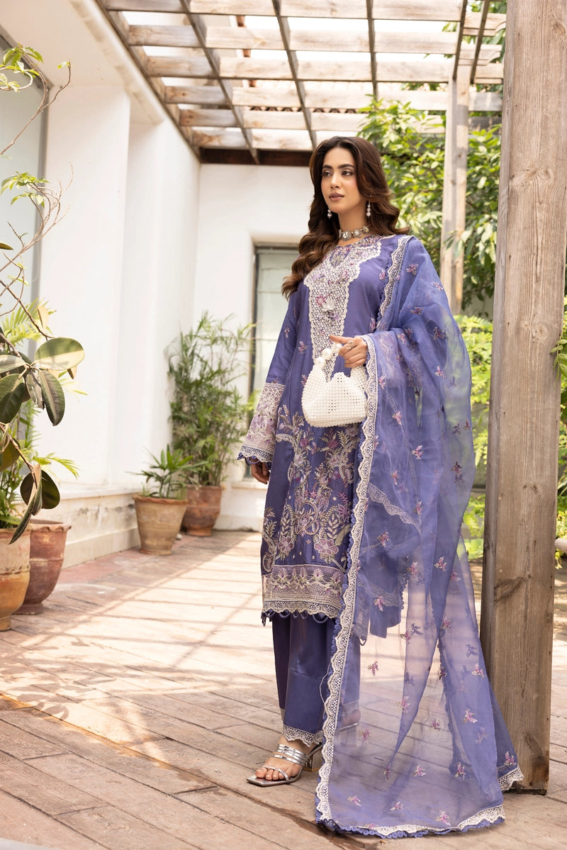 Ivana Premium Viscose Ladies Purple Embroidered Farshi Salwar Eid Outfit 2517