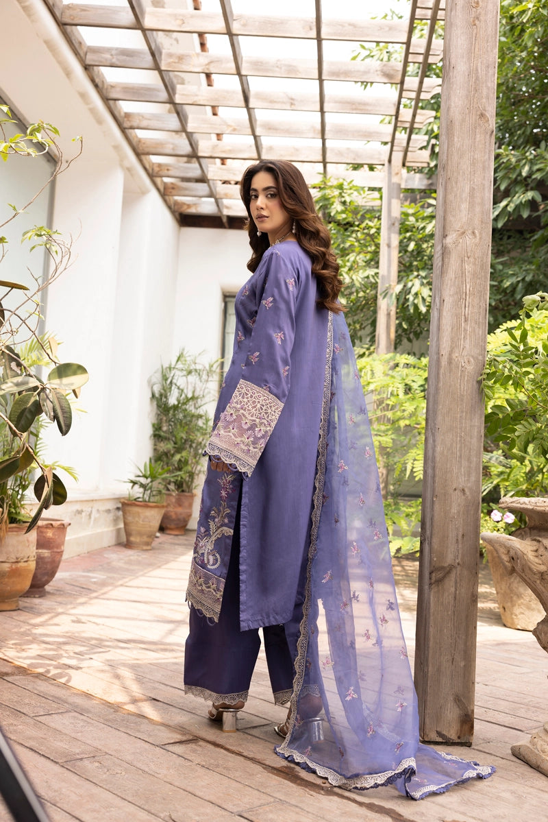 Ivana Premium Viscose Ladies Purple Embroidered Farshi Salwar Eid Outfit 2517