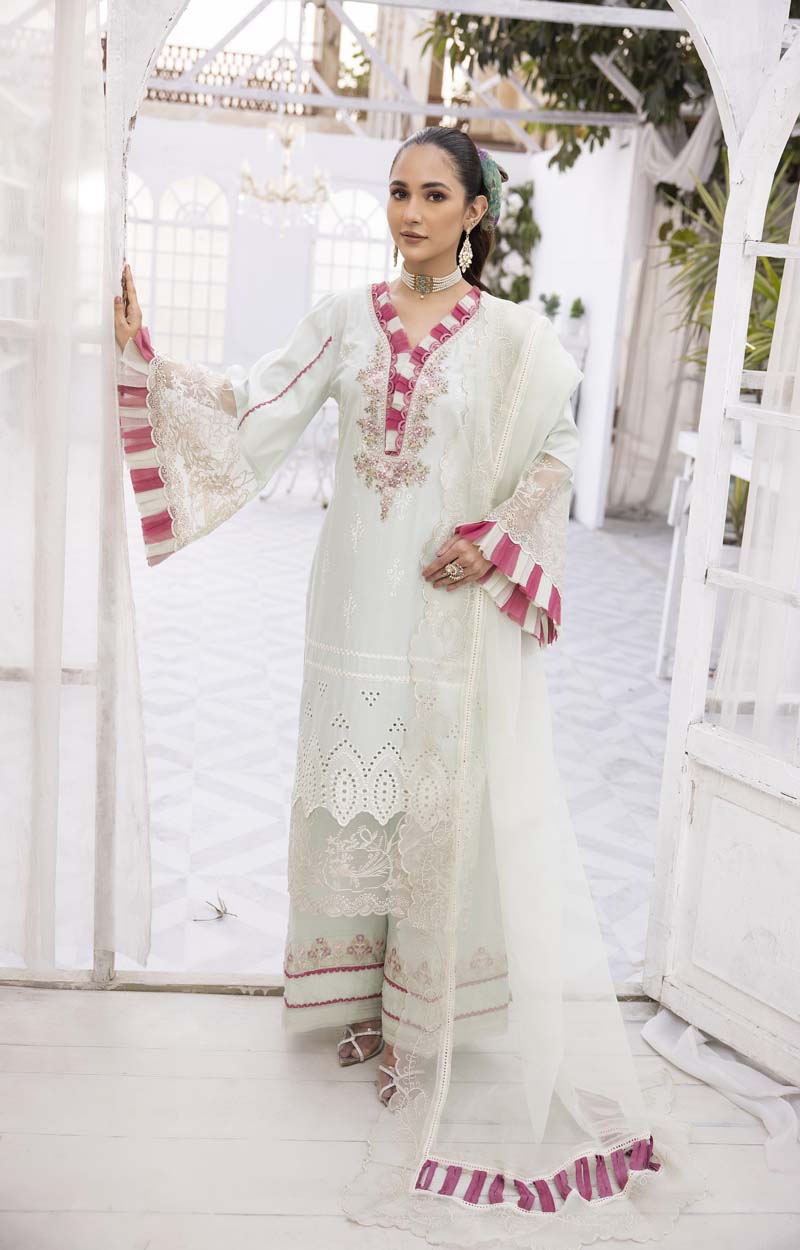 Ivana Luxury Mint Green Chikan Kari Desi Eid Outfit SCI04 - Desi Posh