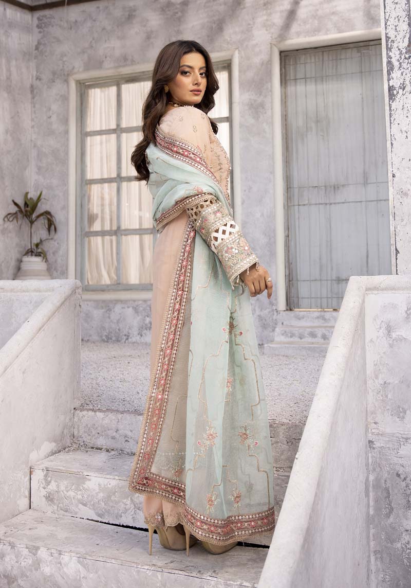 Imrozia Premium Inspired Embroidered 3 Piece Zephyr Wedding Outfit - Desi Posh