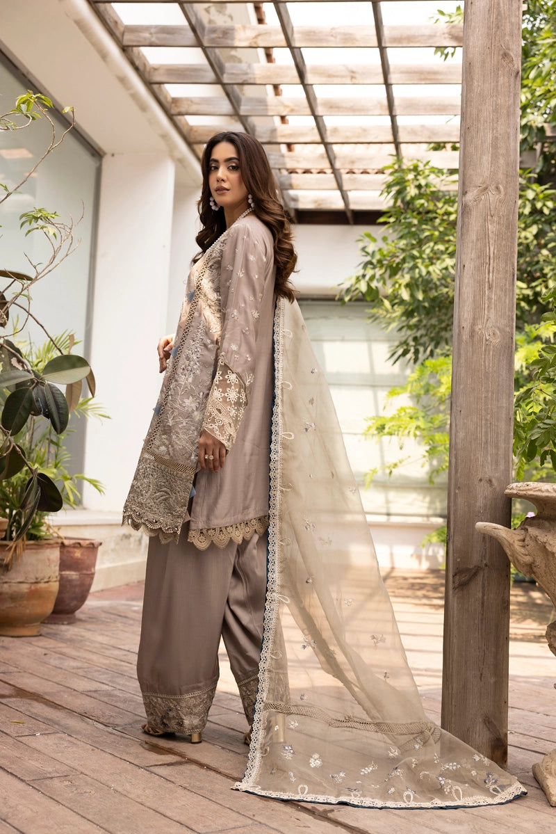 Ivana Mummy & Me Ladies Khaki Embroidered Farshi Salwar Eid Outfit 2503