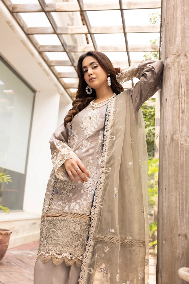 Ivana Mummy & Me Ladies Khaki Embroidered Farshi Salwar Eid Outfit 2503