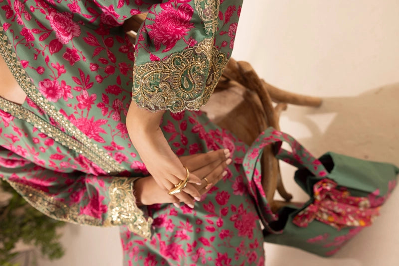 Khaadi Designer Inspired 3 Piece Co-ords Lawn Summer Outfit With Tote Bag