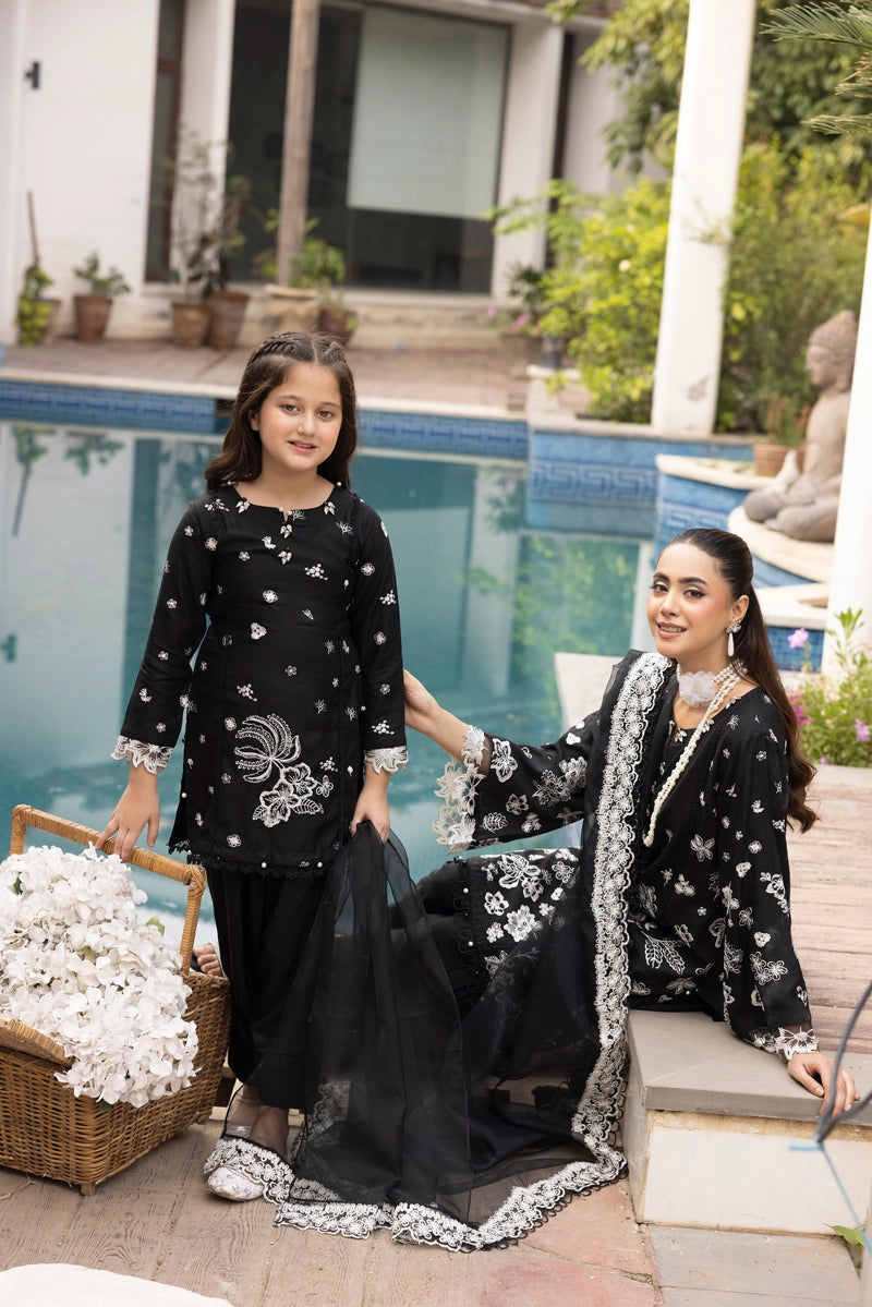 Ivana Mummy & Me Kids Farshi Salwar Black Eid Outfit 2505K