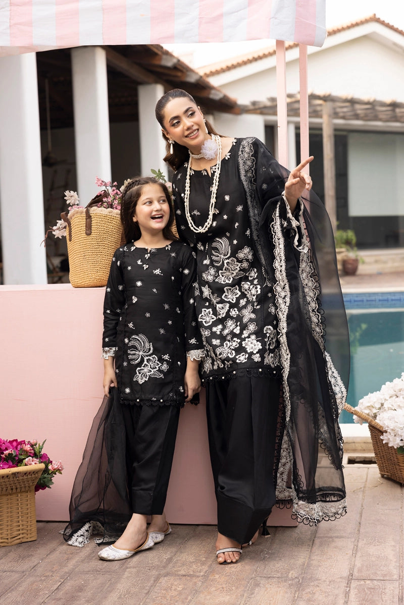 Ivana Mummy & Me Kids Farshi Salwar Black Eid Outfit 2505K