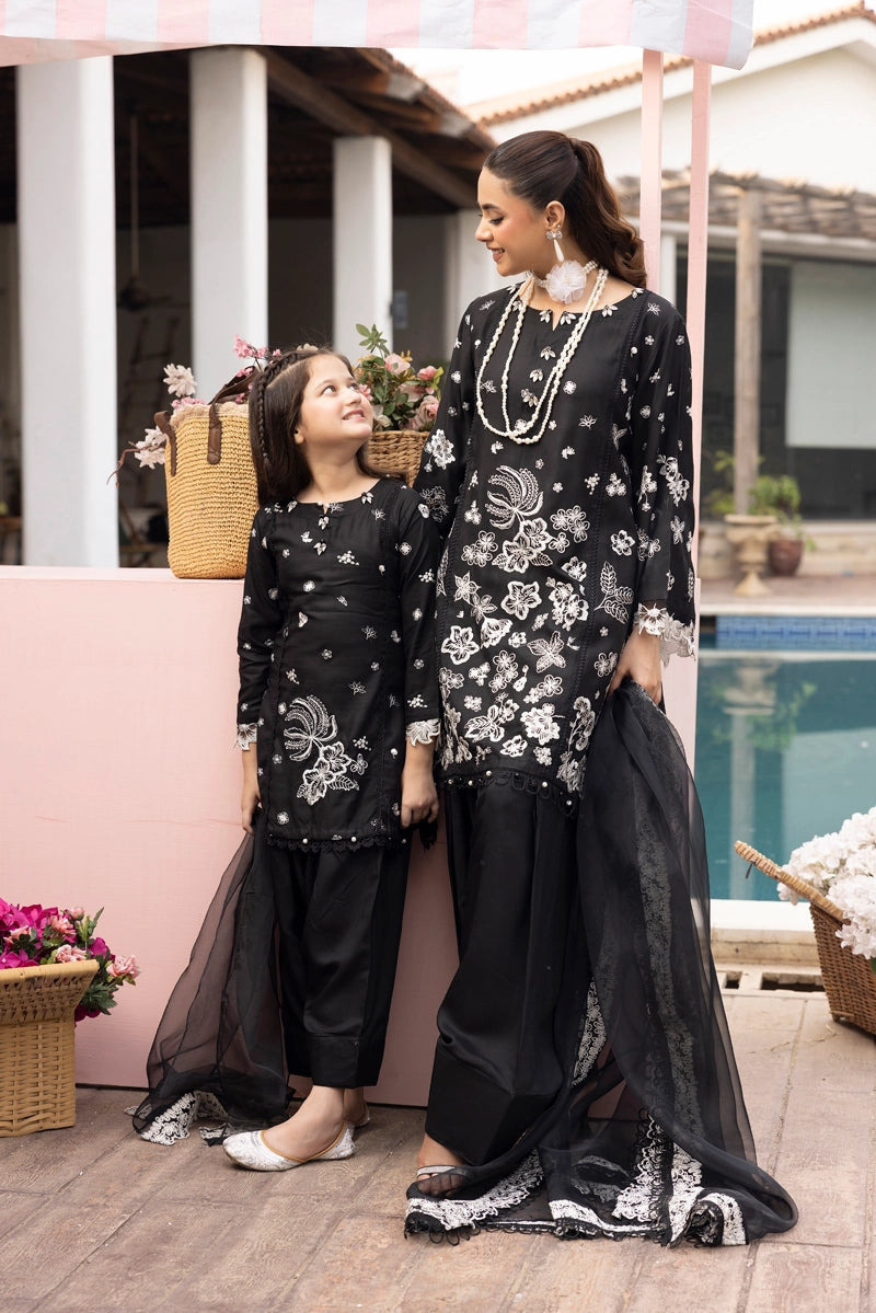 Ivana Mummy & Me Kids Farshi Salwar Black Eid Outfit 2505K