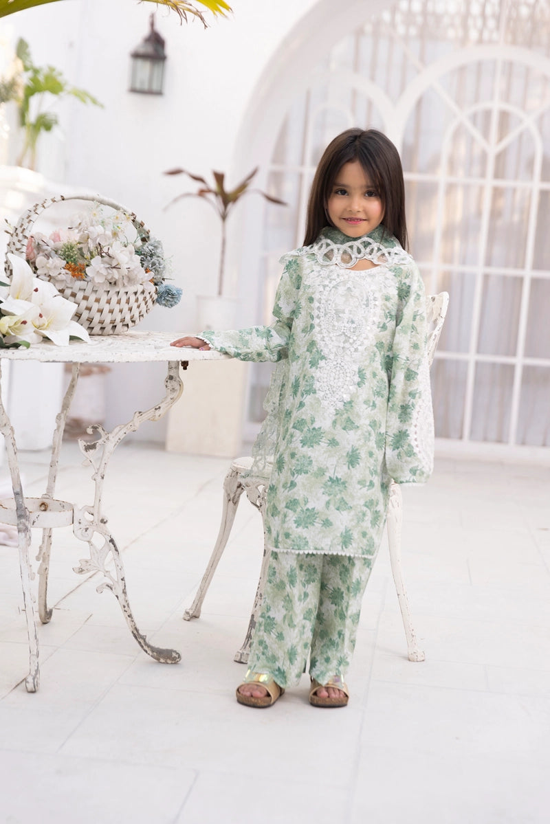 Ethnic Inspired Mummy & Me Kids 3 Piece Outfit Green - Desi Posh