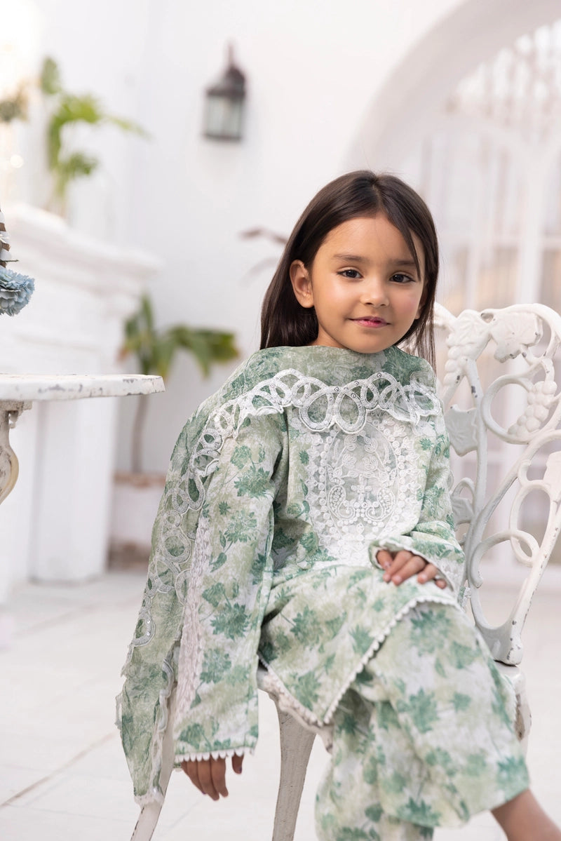 Ethnic Inspired Mummy & Me Kids 3 Piece Outfit Green - Desi Posh