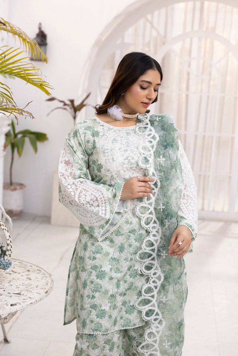 Ethnic Inspired Mummy & Me Ladies 3 Piece Outfit Green - Desi Posh