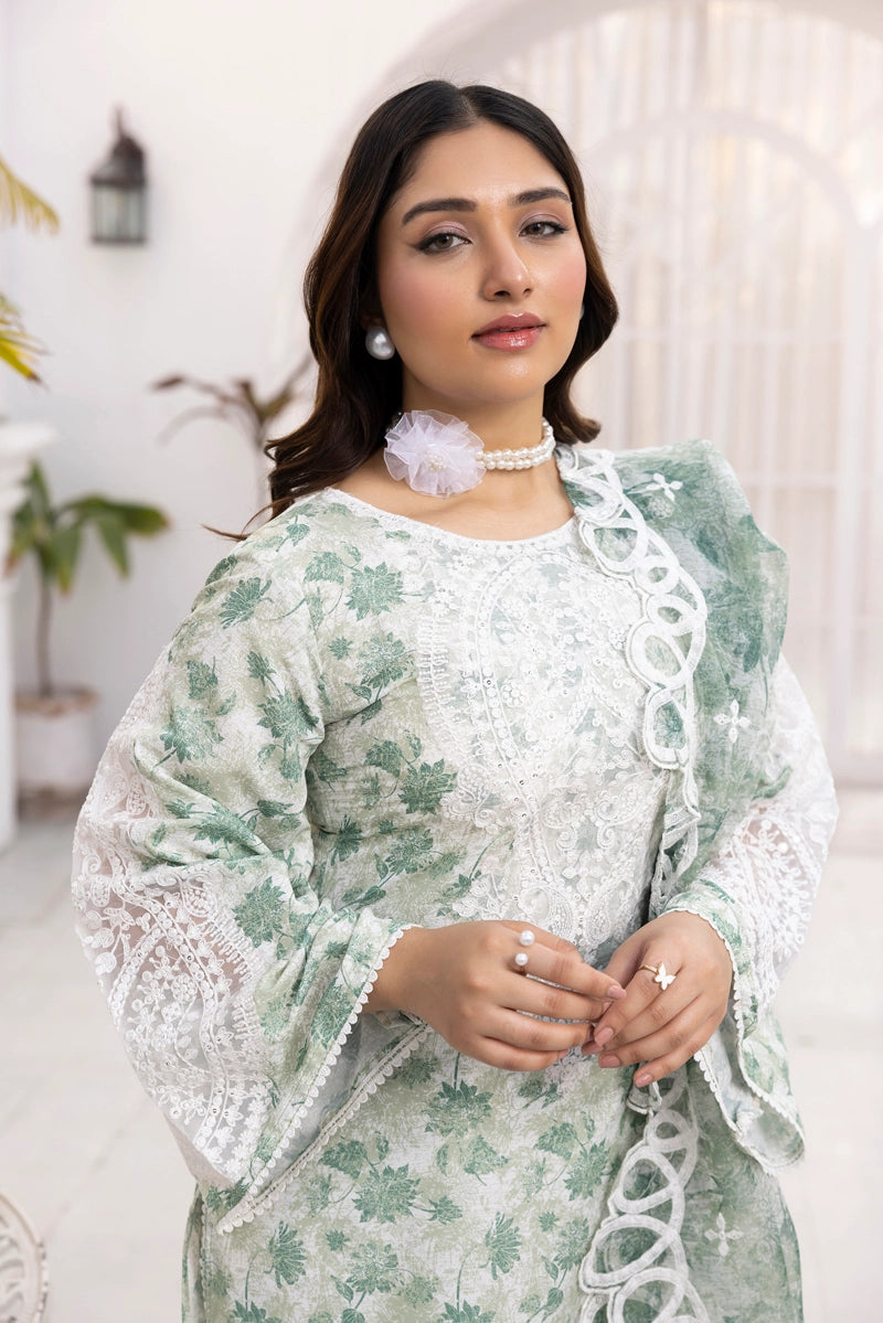 Ethnic Inspired Mummy & Me Ladies 3 Piece Outfit Green - Desi Posh