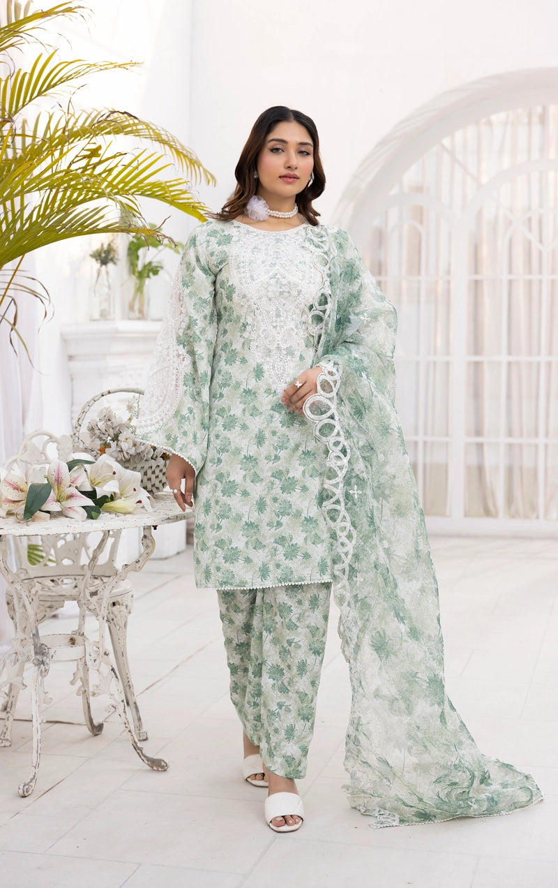 Ethnic Inspired Mummy & Me Ladies 3 Piece Outfit Green - Desi Posh
