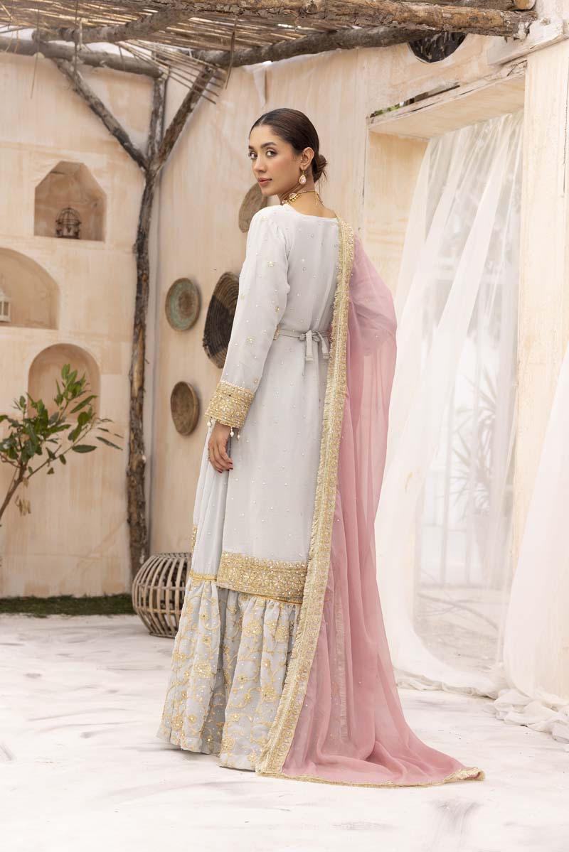 Nureh Mother & Daughter Mint Ladies Wedding Farshi Gharara Oufit