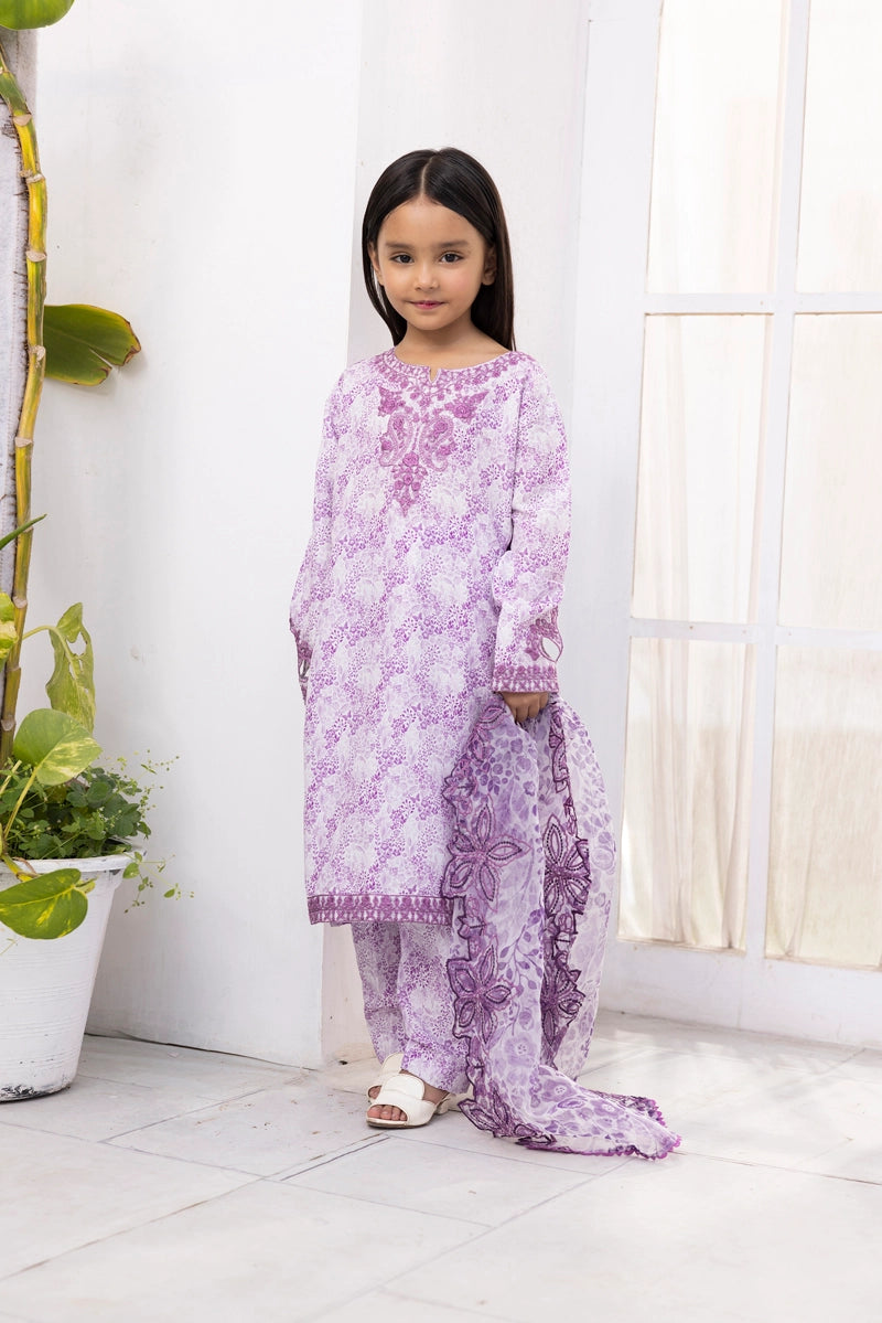 Ethnic Inspired Mummy & Me Kids 3 Piece Outfit Lilac - Desi Posh