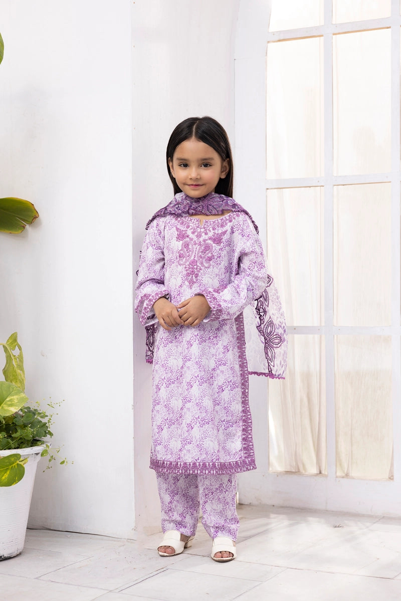 Ethnic Inspired Mummy & Me Kids 3 Piece Outfit Lilac - Desi Posh