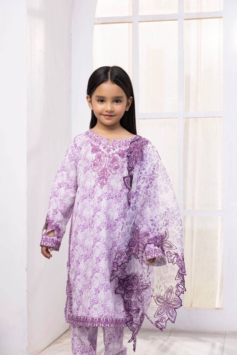 Ethnic Inspired Mummy & Me Kids 3 Piece Outfit Lilac - Desi Posh
