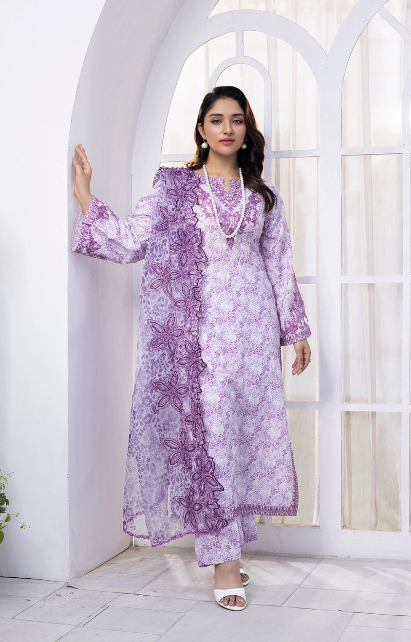 Ethnic Inspired Mummy & Me Ladies 3 Piece Outfit Lilac - Desi Posh