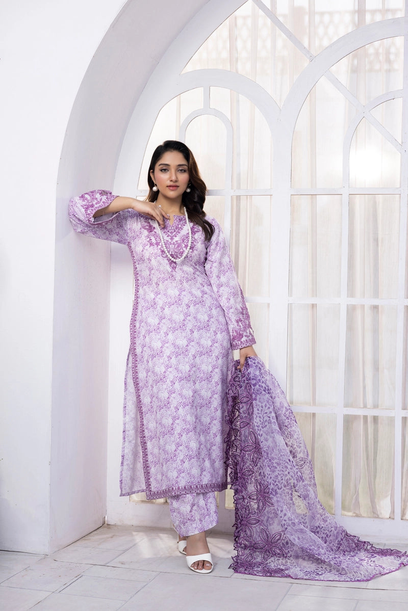 Ethnic Inspired Mummy & Me Ladies 3 Piece Outfit Lilac - Desi Posh