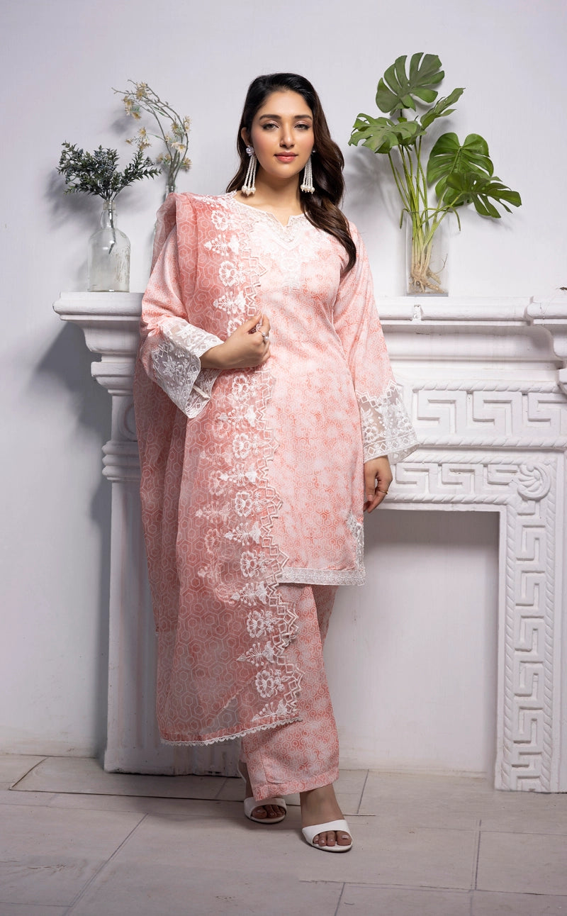 Ethnic Inspired Mummy & Me Ladies 3 Piece Outfit Peachy Pink - Desi Posh