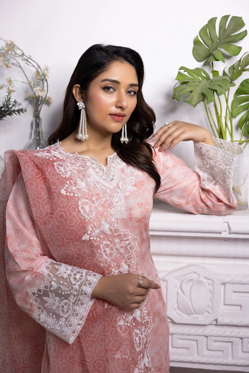 Ethnic Inspired Mummy & Me Ladies 3 Piece Outfit Peachy Pink - Desi Posh