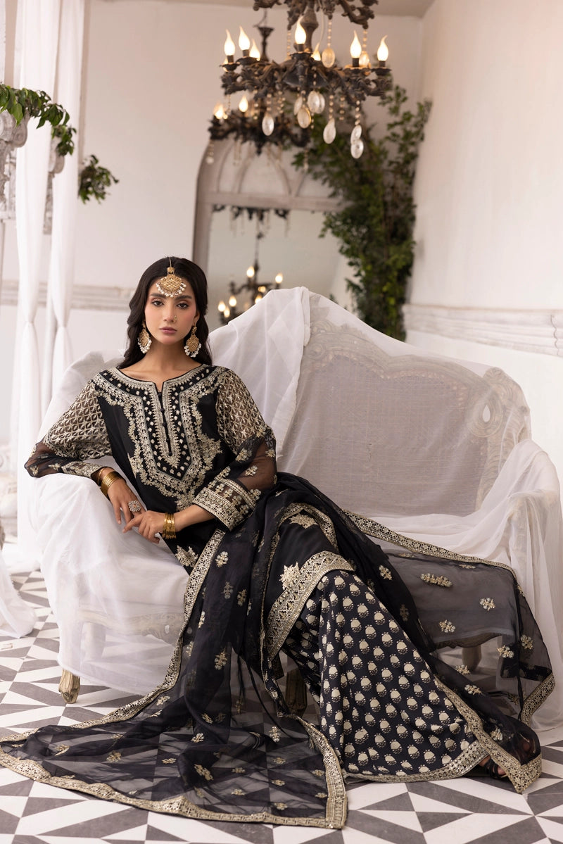 Ethnic Premium Inspired Eid Collection Outfit With Sharara Trousers Eth05 - Desi Posh