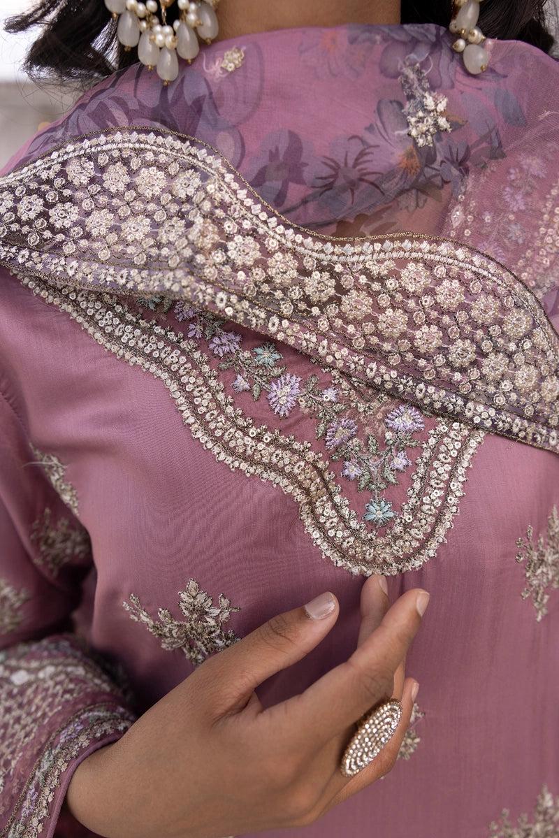 Ethnic Premium Inspired Eid Collection Outfit With Embroidered Farshi Salwar Eth02 - Desi Posh